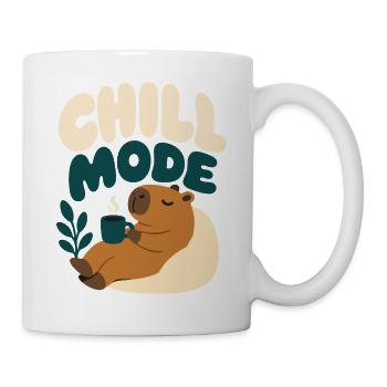 Chill Mode – Entspanntes Capybara mit heißem Geträ - Tasse - Weiß - Rechts