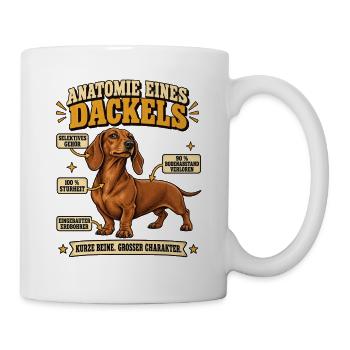 Dackel Anatomie Lustiger Dackel Spruch Geschenk - Tasse - Weiß - Rechts