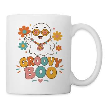 Groovy Boo - niedlicher Retro Geist Halloween  - Tasse - Weiß - Rechts
