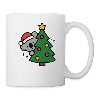 Süßer Koala versteckt im Weihnachtsbaum - Tasse - Weiß - Rechts