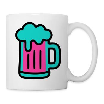 Bierkrug Neon Schaum Icon - Tasse - Weiß - Rechts