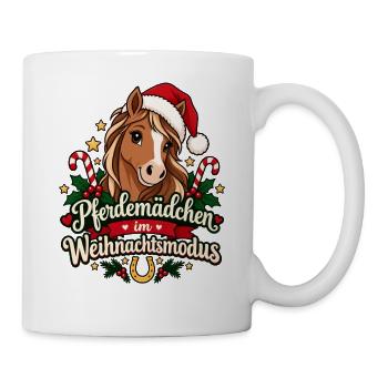 Pferdemädchen im Weihnachtsmodus - Tasse - Weiß - Rechts
