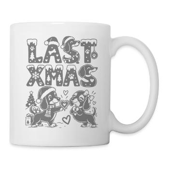 Dackel Ugly Christmas Weihnachten Last Xmas - Tasse - Weiß - Rechts