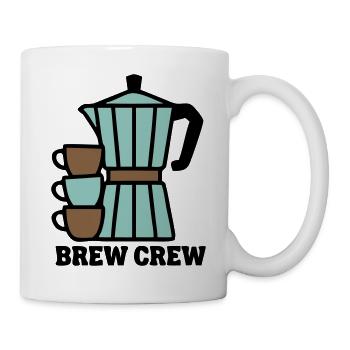 Brew Crew Mokkakanne Logo - Tasse - Weiß - Rechts