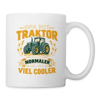 Opa Traktor Landwirt Geburtstag Geschenk - Tasse - Weiß - Rechts