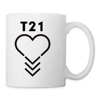 Down-Syndrom-Bewusstsein T21-Herz - Tasse - Weiß - Rechts
