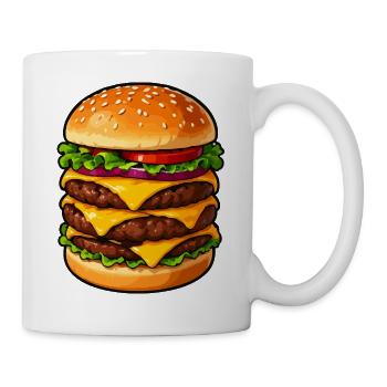 Dreifacher Cheeseburger Kraft - Tasse - Weiß - Rechts