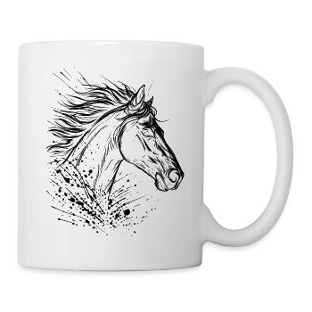 Pferdekopf - Tasse - Weiß - Rechts