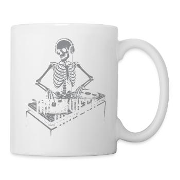 Skeleton DJ Halloween Vibes - Tasse - Weiß - Rechts