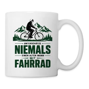 Nie einen alten Mann mit Fahrrad - Tasse - Weiß - Rechts