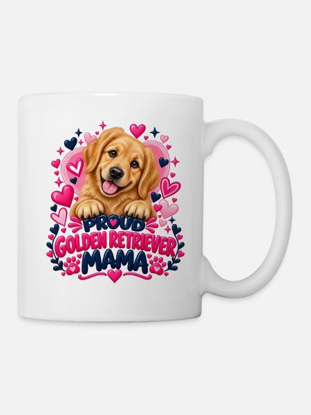 Stolzer Golden Retriever Mama - Tasse - Weiß