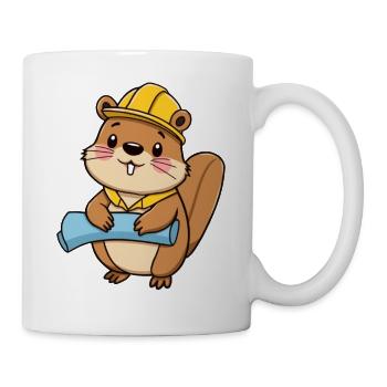 Biber-Architekt - Tasse - Weiß - Rechts