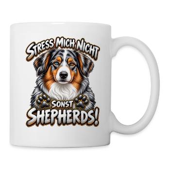 Australian Shepherd  - Tasse - Weiß - Rechts