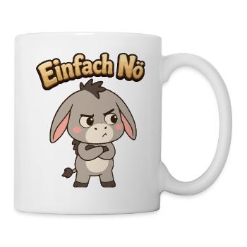 Einfach Nö – Lustiger Esel Spruch für Kinder - Tasse - Weiß - Rechts