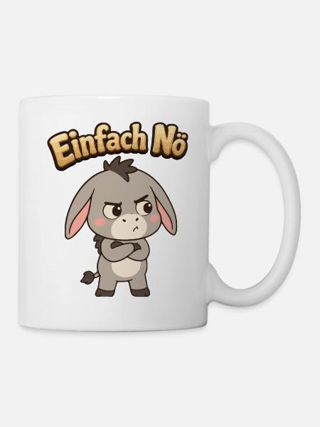 Einfach Nö – Lustiger Esel Spruch für Kinder - Tasse - Weiß
