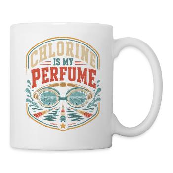 Schwimmer schwimmen Pool-Chlorine Vintage Schwimm - Tasse - Weiß - Rechts