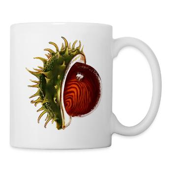 Kastanie - Tasse - Weiß - Rechts