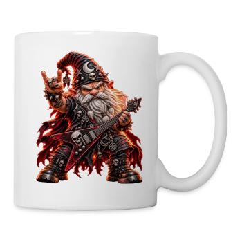 Heavy Metal Zwerg – Rocker mit E-Gitarre - Tasse - Weiß - Rechts