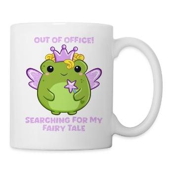 Froschfee sucht Märchen im Urlaub  - Tasse - Weiß - Rechts