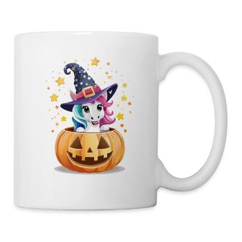 Süßes Halloween Kürbis Einhorn für Kinder - Tasse - Weiß - Rechts