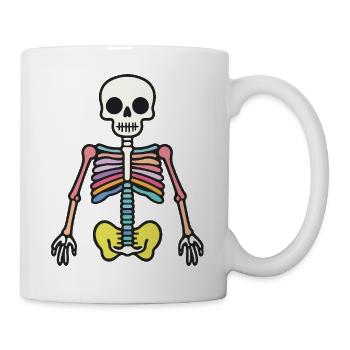 Buntes Skelett Halloween Symbol - Tasse - Weiß - Rechts