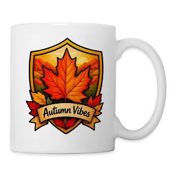 Herbstlaub Shield Vibes - Tasse - Weiß - Rechts