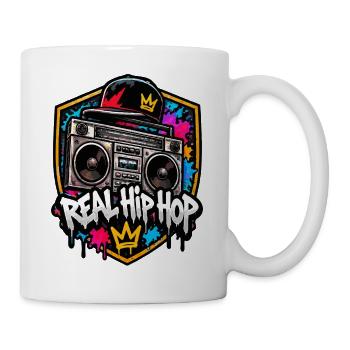 Real Hip Hop Boombox Krone Design - Tasse - Weiß - Rechts