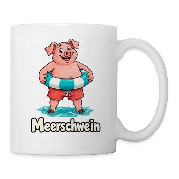 Meerschwein im Urlaub - Tasse - Weiß - Rechts