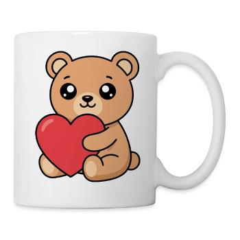 Kuschelbär mit Herz - Tasse - Weiß - Rechts