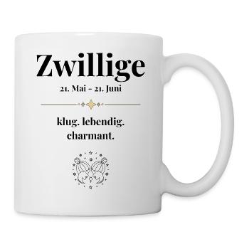 Zwillinge Sternzeichen Eigenschaften - Tasse - Weiß - Rechts