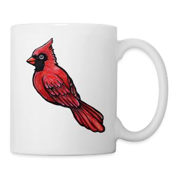 Roter Kardinal-Sketch - Tasse - Weiß - Rechts