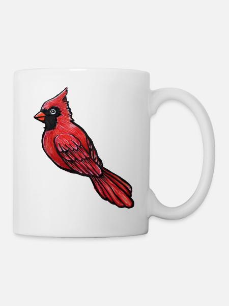 Roter Kardinal-Sketch - Tasse - Weiß