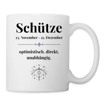Schütze Sternzeichen - optimistisch & direkt - Tasse - Weiß - Rechts