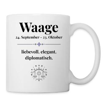 Waage Sternzeichen liebevoll elegant diplomatisch - Tasse - Weiß - Rechts