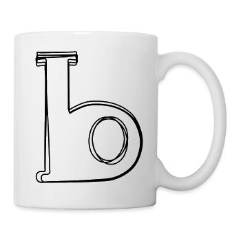 Kleinbuchstabe b handgezeichnet - Tasse - Weiß - Rechts