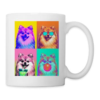 Hunde Zwergspitz Hund - Tasse - Weiß - Rechts