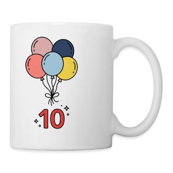 10 Geburtstag-Luftballons Kinder-T-Shirt - Tasse - Weiß - Rechts