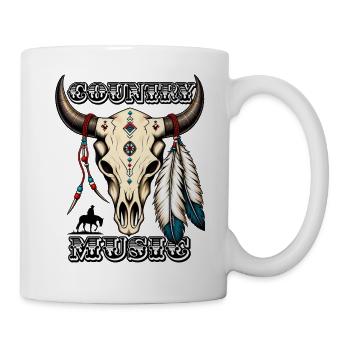 Country Music – Western Bull Skull - Tasse - Weiß - Rechts