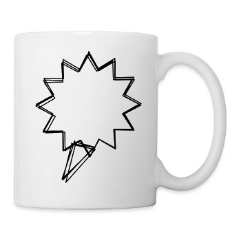Rufblase handgezeichnet - Tasse - Weiß - Rechts