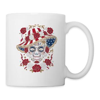 Day of the dead Catrina Schädel Amerika Stil - Tasse - Weiß - Rechts
