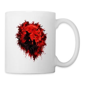Halloween Hexe Blutmond - Tasse - Weiß - Rechts