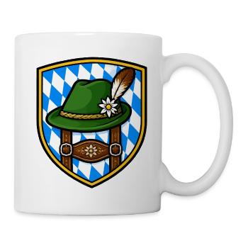 Bayerisches Edelweiß Schild - Tasse - Weiß - Rechts