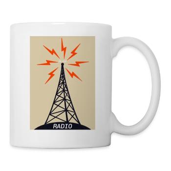 Radioturm auf Sendung - Tasse - Weiß - Rechts