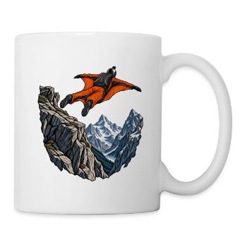 Wingsuitflug über Alpen - Tasse - Weiß - Rechts