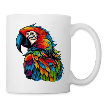 Bunter Papagei Print Tropische Kolorierung - Tasse - Weiß - Rechts