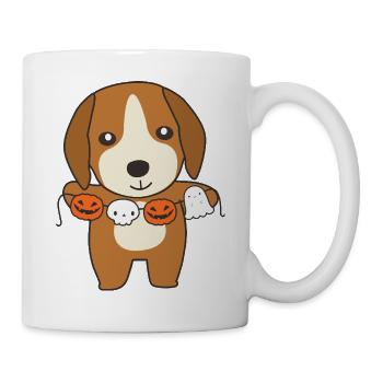 Beagle Happy Halloween Hunde Kostüm - Tasse - Weiß - Rechts