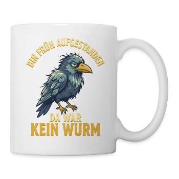 Genervter Rabe Morgenmuffel - Tasse - Weiß - Rechts