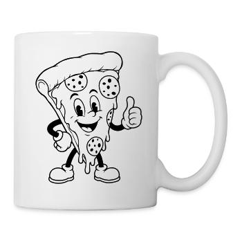 Retro Pizza - Tasse - Weiß - Rechts
