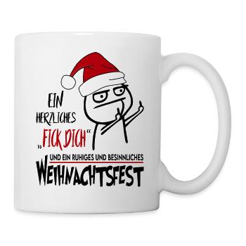 Weihnachten Fick dich Sprüche Santa Claus Fun - Tasse - Weiß - Rechts
