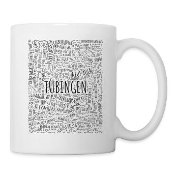 Tübingen Typo Haltestellen & Highlights - Tasse - Weiß - Rechts